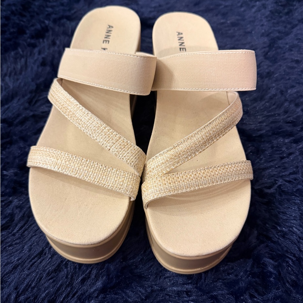 Anne Klein Women's Beige Strappy Sandals